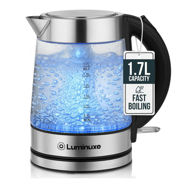 Luminuxe Electric Kettle, Speed-Boil Glass Electric Water Boiler & Warmer Tea Heater, Auto Shut-Off Cool Touch Handle