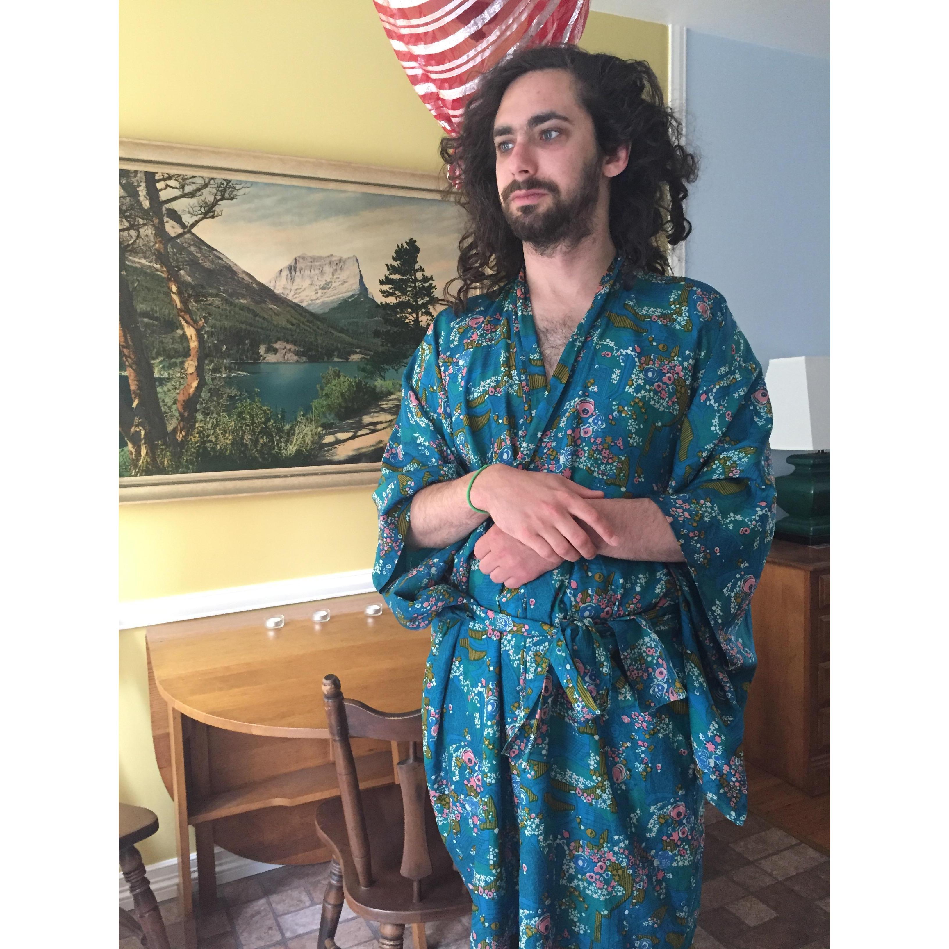 Staying at friends' houses, and adopting their robes.