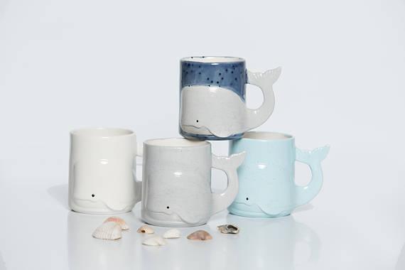 Whale Mug Handmade Large Ceramic Coffee Mugs from my Charleston, SC Studio