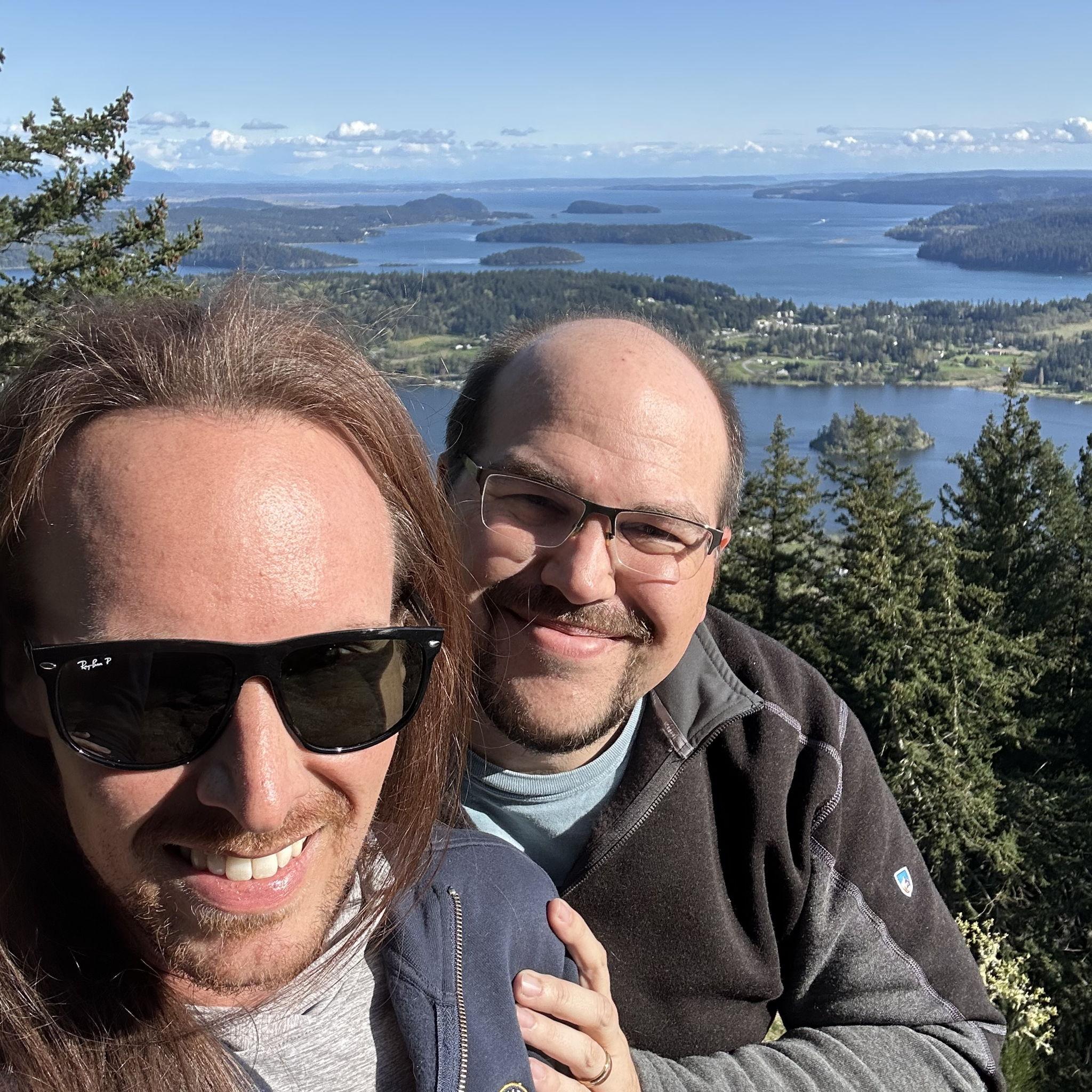 Hiking Mt. Erie near Josh's parents' home in Anacortes, WA
