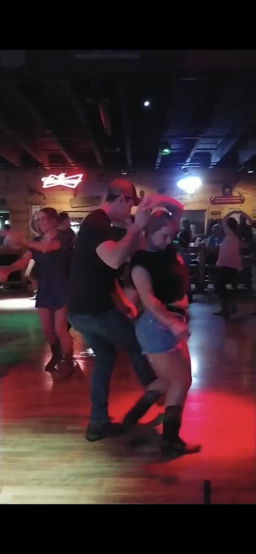 Learning country swing dancing at bushwhackers in Portland. It was Brandon’s first time and all of Kyla’s friends were impressed at his enthusiasm dancing to cotton eye Joe!