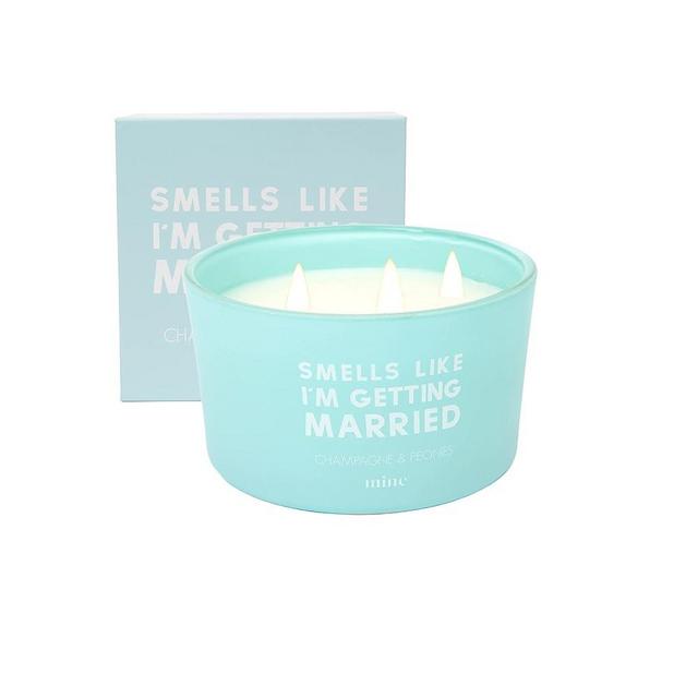 The Mine Company - Smells Like I'm Getting Married - Champagne and Peonies Scented Candle with Gift Box - 8oz Soy Wax Candle - Gift for Bride