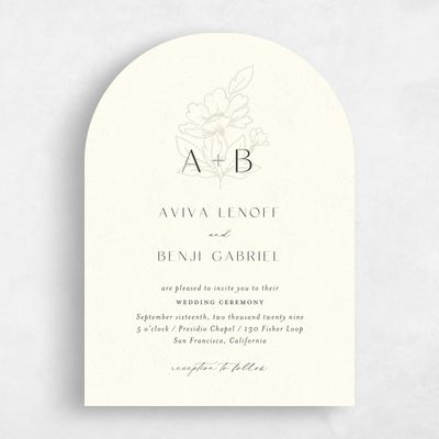 Beige Arch Wedding Invitation - Oriabel Classic
