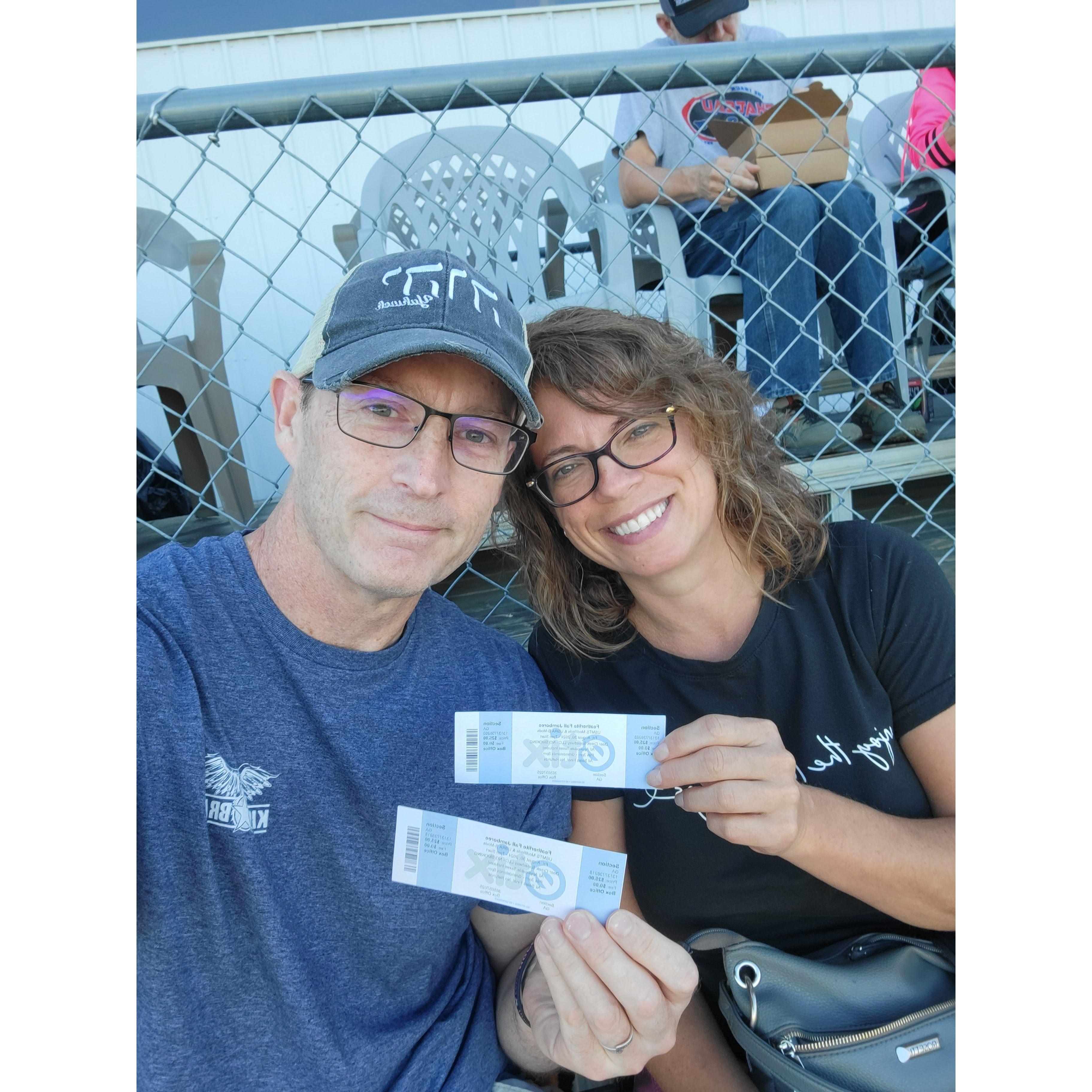 August 30, 2024. At the races to cheer on family. The Josten's have been so welcoming to Pam. Ella (Jim's mother-in-law) offered to "twist his arm" to get him to propose.