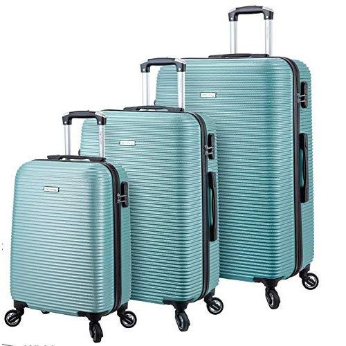 Regent Square Travel - Luggage Set Anti-Scratch Texture Hard Shell With Spinner Silent Goodyear Wheels And Integrated Lock - Set of 3 Pieces - Hard Case - Opal Blue