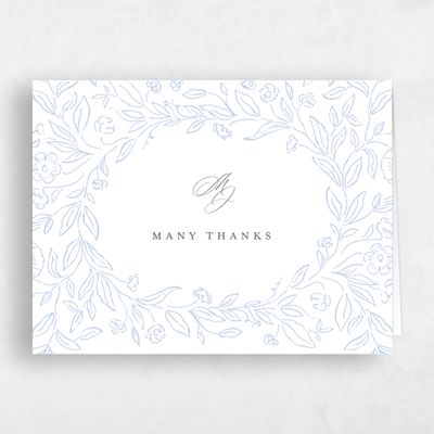 Dark Pastel Blue Wedding Thank You - Eze Landscape