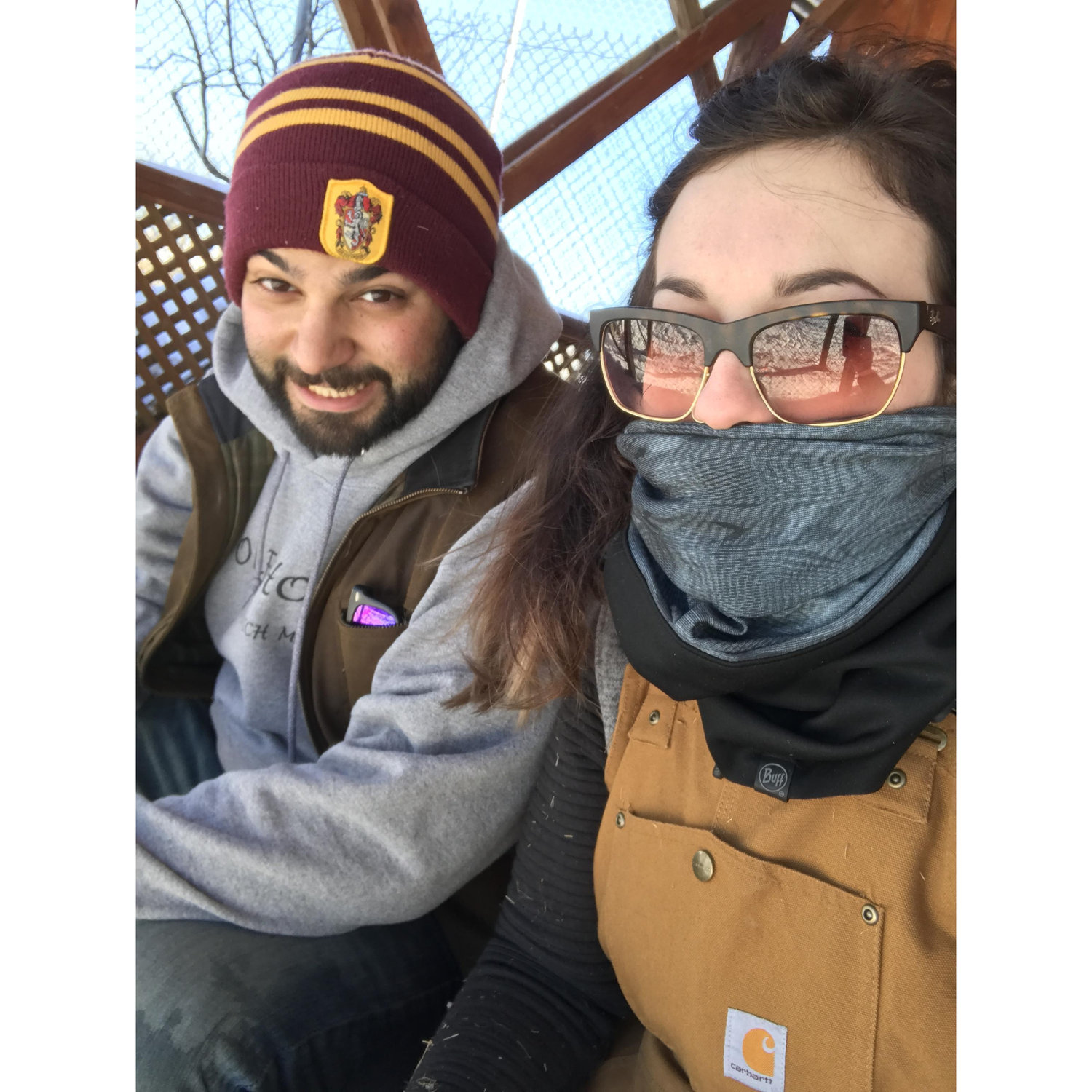 working at the sanctuary in the winter