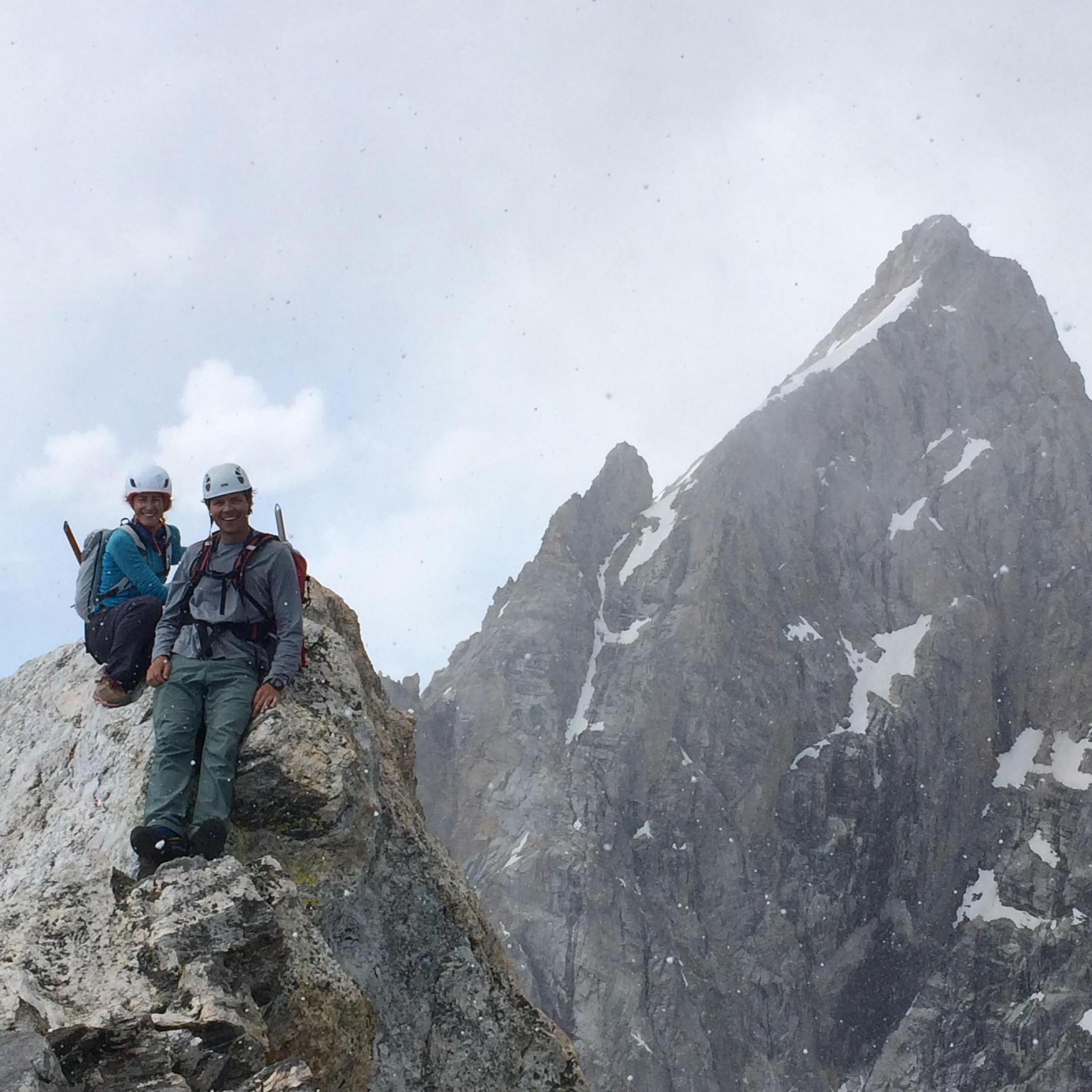 Don't let go of the mountain. Teewinot summit, summer 2016.