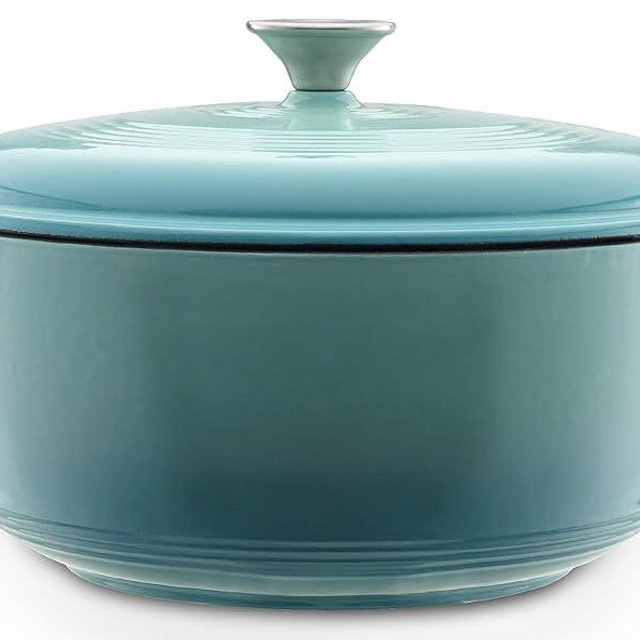 Mercer Culinary Enameled Cast Iron Round Dutch Oven, 6 qt., Aqua