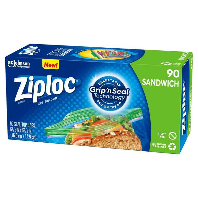 Ziploc Seal Top Sandwich Bags - 90ct