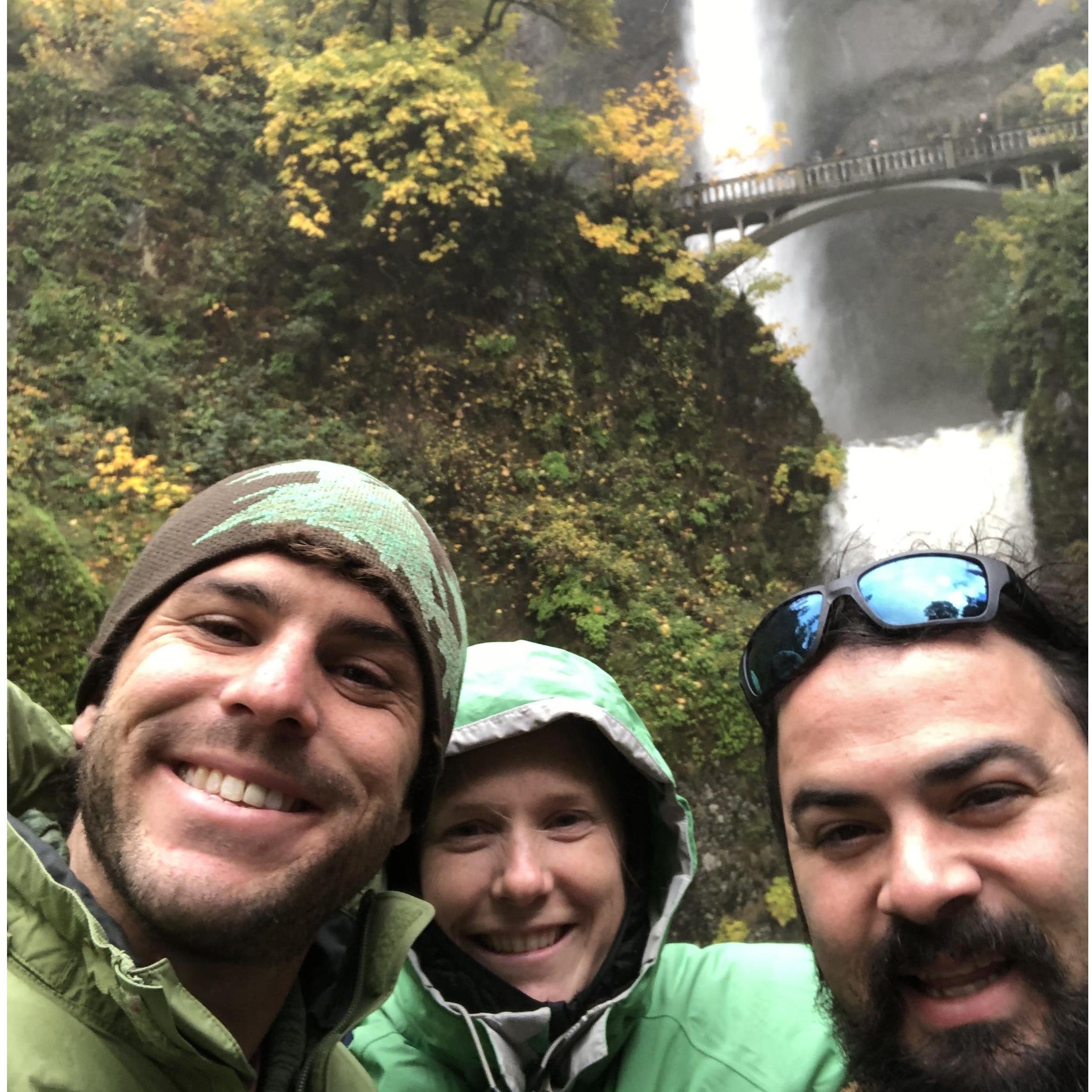 Multnomah Falls in Oregon with Max's brother Adam. - October 2019.