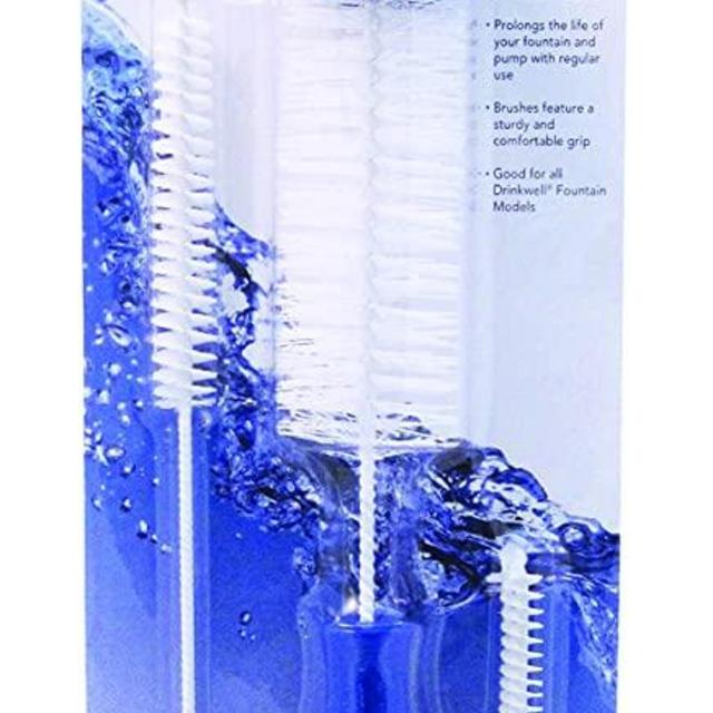 PetSafe Drinkwell Dog and Cat Water Fountain Cleaning Kit, 3 Brushes,blue,1 3/8', 1 5/8', 2' brushes