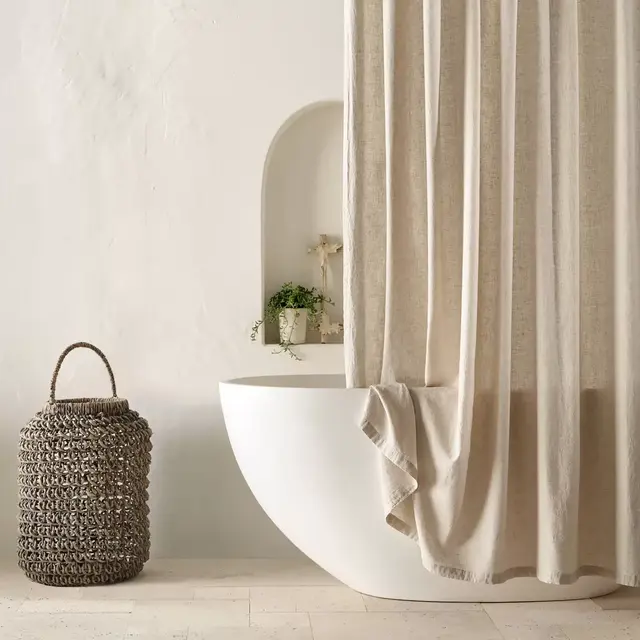 Linen Shower Curtain Natural - Casaluna™
