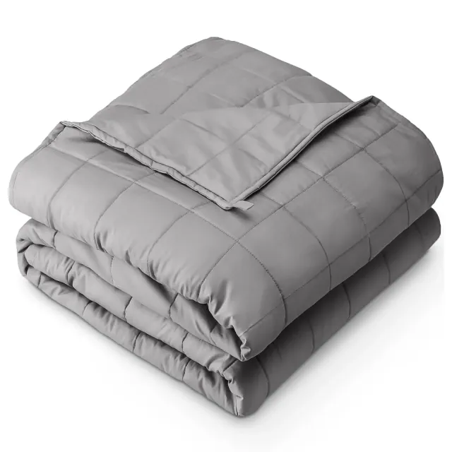 15 lb 48" x 72" Weighted Blanket Cotton Light Grey by Bare Home
