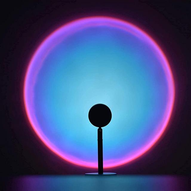 Clevsto 360 Degree Rotation Rainbow Projection Lamp Led,Sunset Projection Lamp, Night Light Projector Led Lamp, Sunset Night Light for Party Movie Cinema Theme Bedroom Decor (Rainbow)