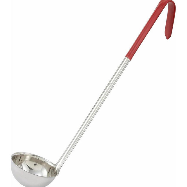 Winco Red Stainless Steel Ladle Handle, 2-Ounce, Medium