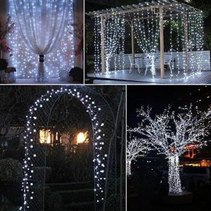AMIR Solar Powered String Lights, 100 LED Copper Wire Lights, Starry String Lights, Indoor/Outdoor Waterproof Solar Decoration Lights for Gardens, Home, Dancing, Party Snow Globes( White)