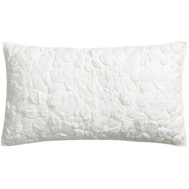 Monique Lhuillier White Marguerite Quilted Sham, King