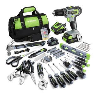 WORKPRO 157 Pcs Household Tool Kit in Green/Grey