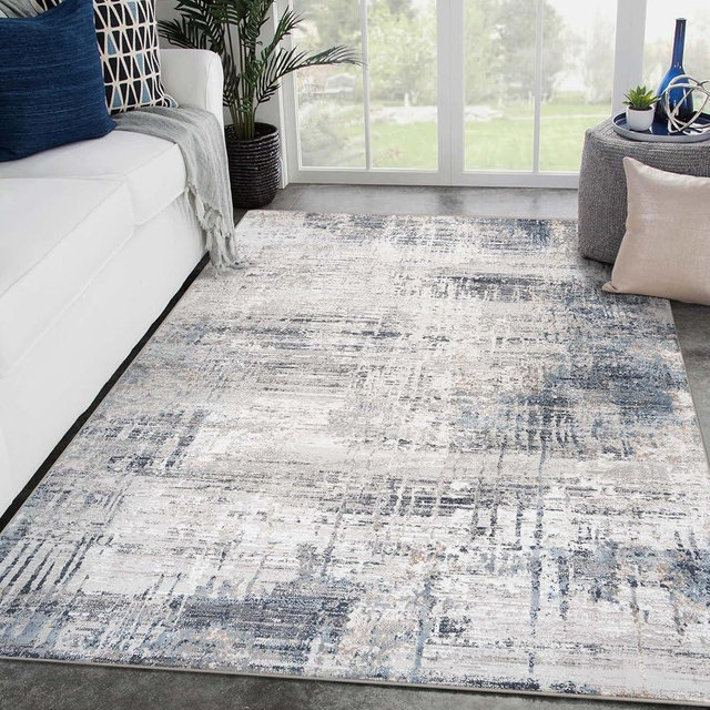 LUXE WEAVERS Modern Abstract Indoor Blue 5x7 Area Rug