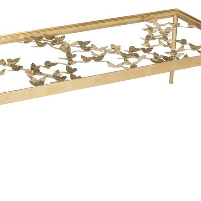 SAFAVIEH Home Collection Rosalia Butterfly Coffee Table, Antique Gold