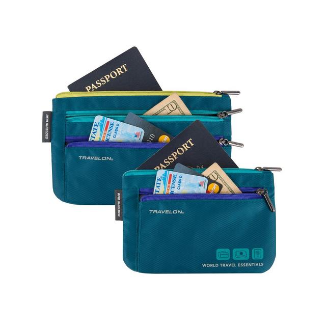 Travelon World Travel Essentials Currency and Passport Organizers, Set of 2