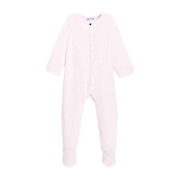 Baby Loop Velvet Footed Pajamas, Pale Pink