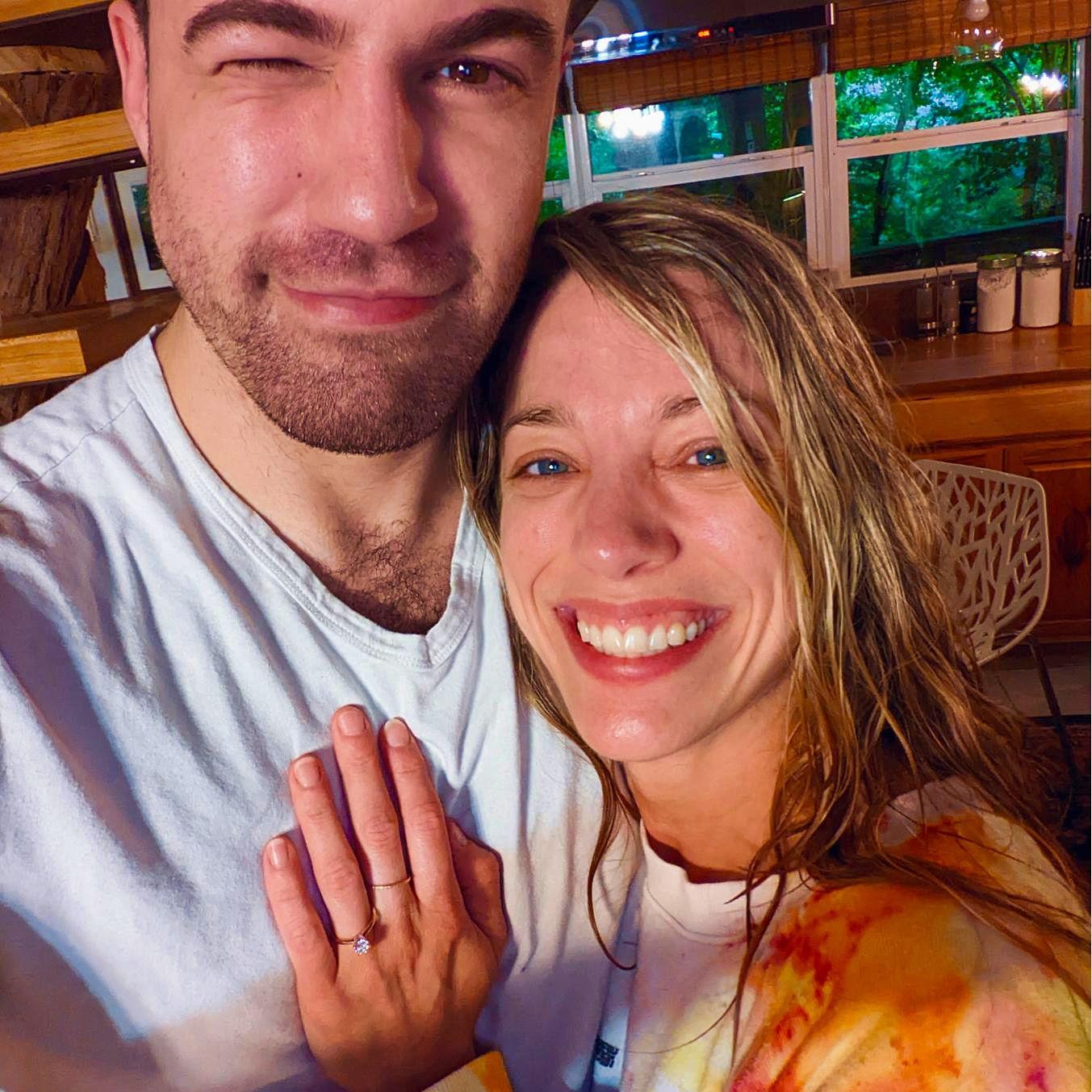 engaged in a rainstorm!