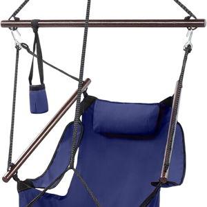 Deluxe Hanging Hammock Air Chair Swing- Navy Blue