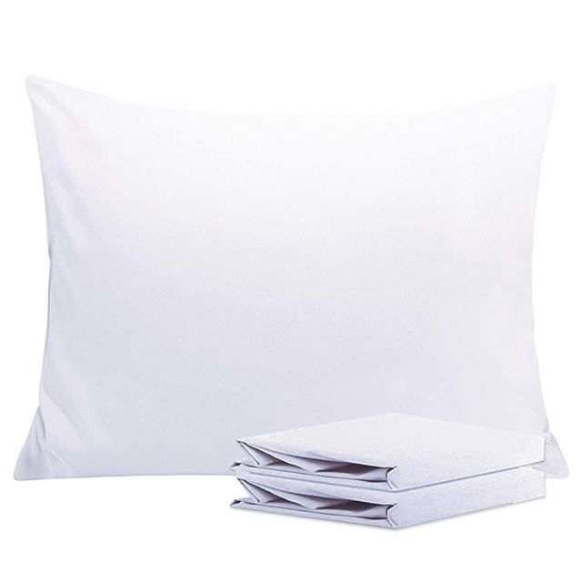 NTBAY Standard Pillowcases Set of 2, 100% Brushed Microfiber, Soft and Cozy, Wrinkle, Fade, Stain Resistant with Envelope Closure, 20 x 26 Inches, White