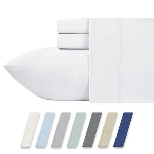 California Design Den - 600-Thread-Count Best 100% Cotton Sheets & Pillowcases Set - 4 Pc Pure White Long-staple Combed Cotton Bedding Queen Sheet For Bed, Fits Mattress Upto 18'' Deep Pocket, Soft & Silky Sateen Weave