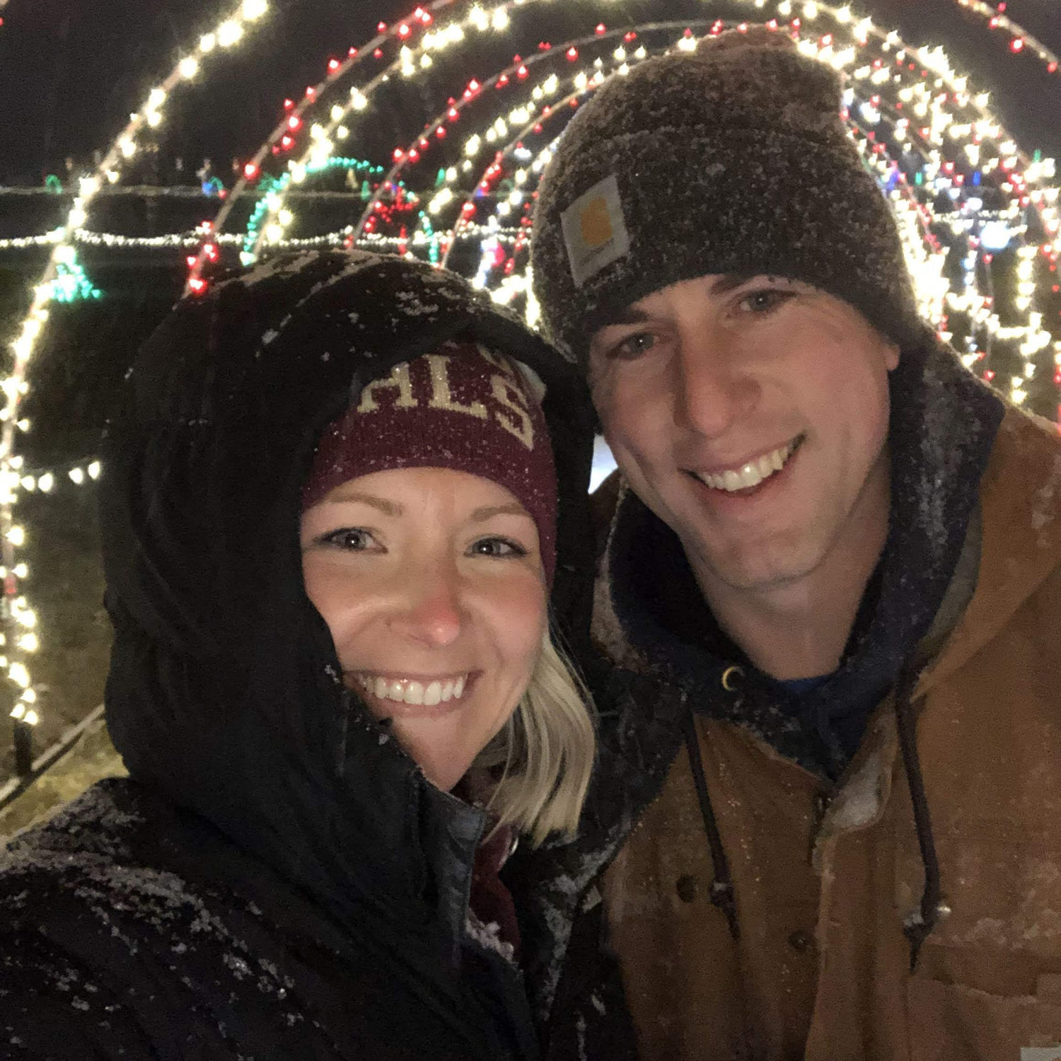 The night before we got engaged! We walked through the Sartell Community Christmas lights with coffee. One of our favorite memories!