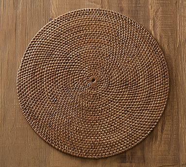 Tava Handwoven Rattan Round Placemat (in Honey) from Pottery Barn