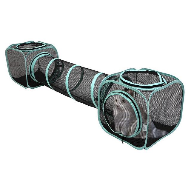 Kitty City Outdoor Catio Furniture and Play Kits for Cats, Two Way Tunnel