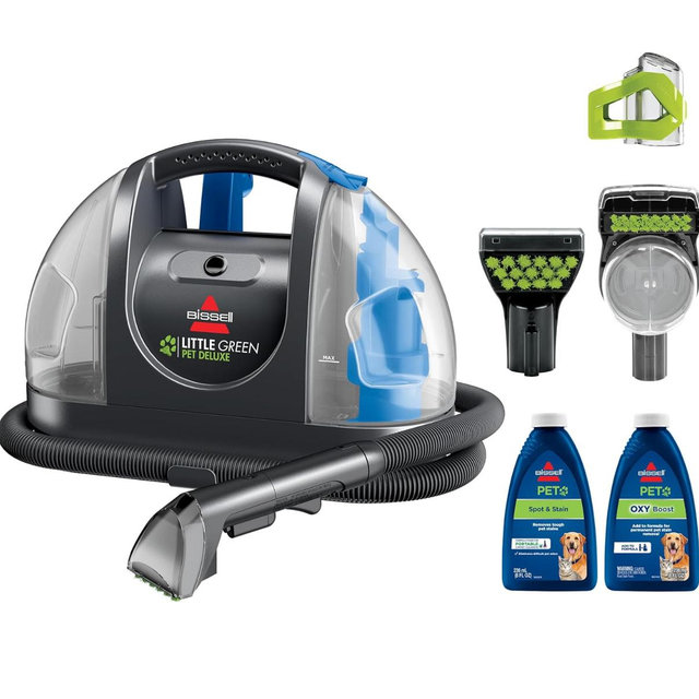 Bissell Little Green Pet Deluxe Portable Carpet Cleaner and Car/Auto Detailer, 3353, Gray/Blue