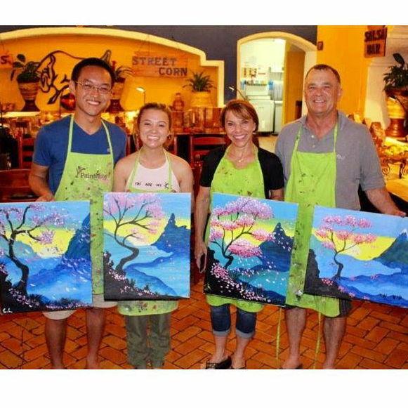 Amy and her mom love to craft so we tried our hands at a Sip & Paint class. We learned we're not the next Monet but we had fun. (Summer 2018)