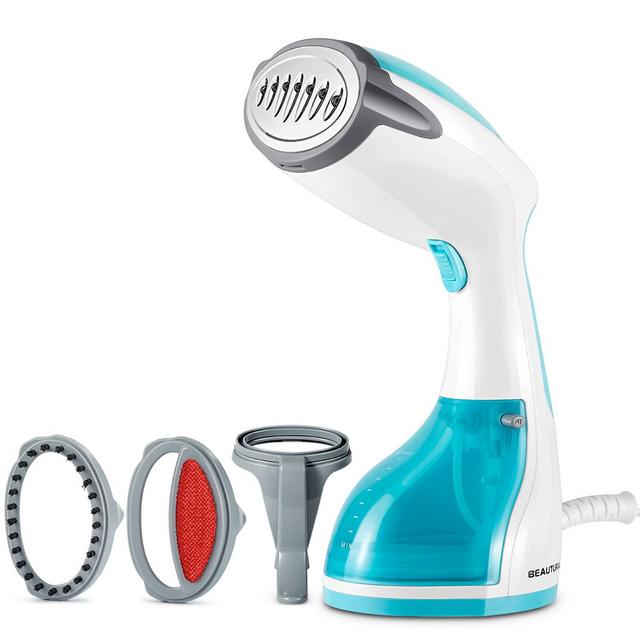 BEAUTURAL 1200-Watt Steamer for Clothes with Pump Steam Technology, Portable Handheld Garment Fabric Wrinkles Remover, 30s Fast Heat-up, Auto-Off, 8.79 oz. Large Detachable Water Tank Aqua,