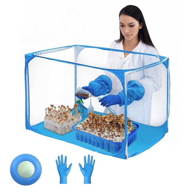 ZQDFLME Still-Air-Box Portable Mycology Mushroom Grow - Sturdy Laminar Flow Hood for Mycology Supplies/Mushroom Grow Bags/Home Scientists/Mushroom Growers