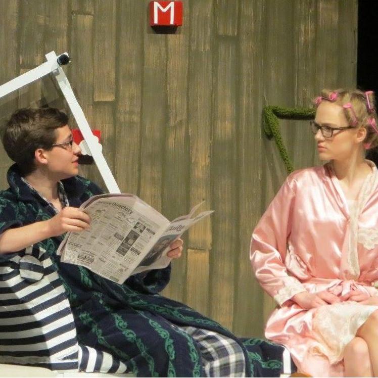 Broderick and Sarah as Mr. and Mrs. Smith in "The Bald Soprano" their senior year of high school