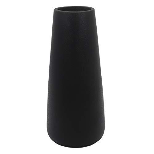 Gemseek Black Ceramic Flower Vase, 8 inch Tall Modern Vase for Living Room Indoor Home Decor, Wedding Centerpieces/Arrangements