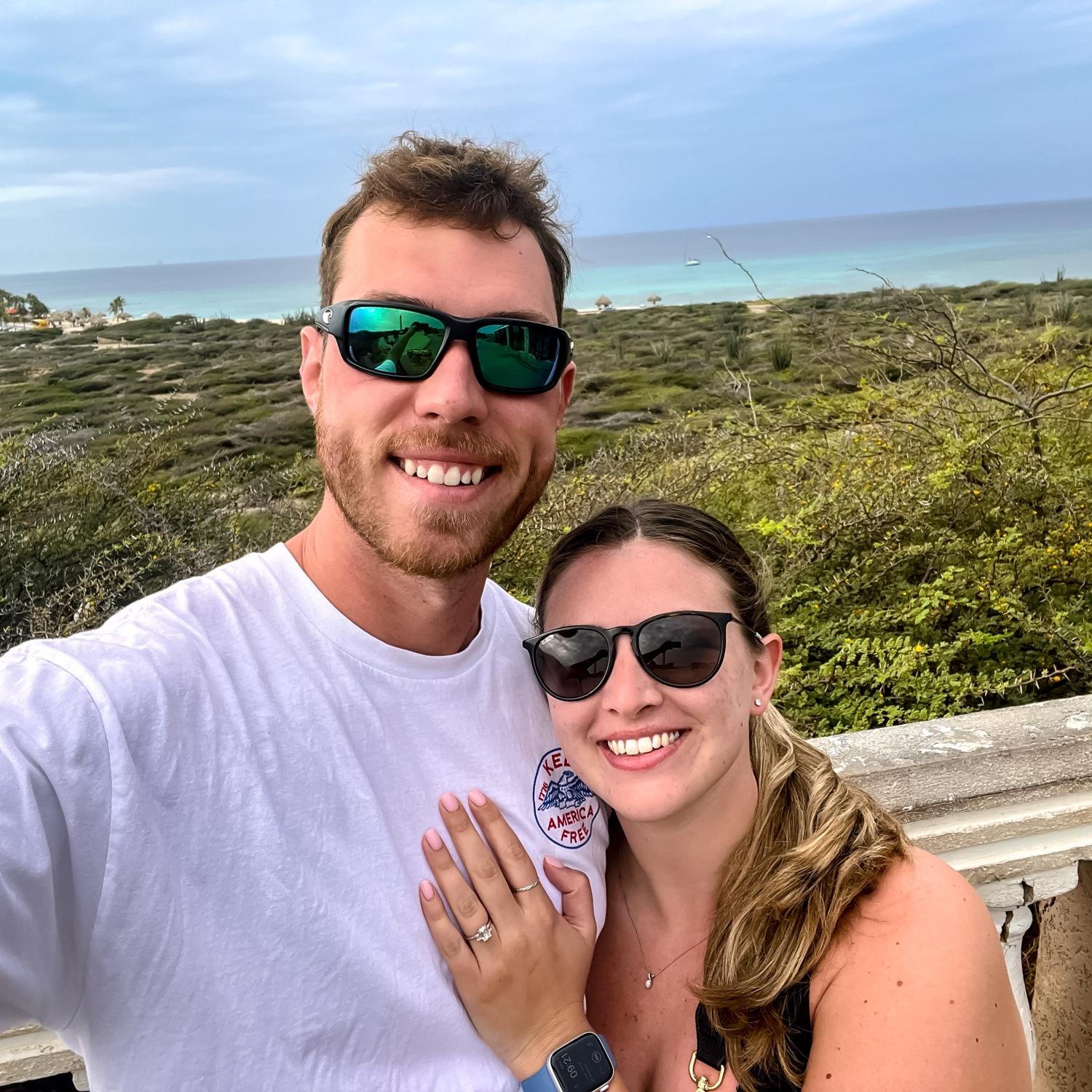 Enjoying our first vacation, engaged! Aruba Feb. 2024