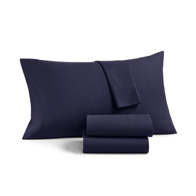 Martha Stewart Essentials Solid Microfiber 4-Pc. Queen Sheet Set, Created for Macy's
