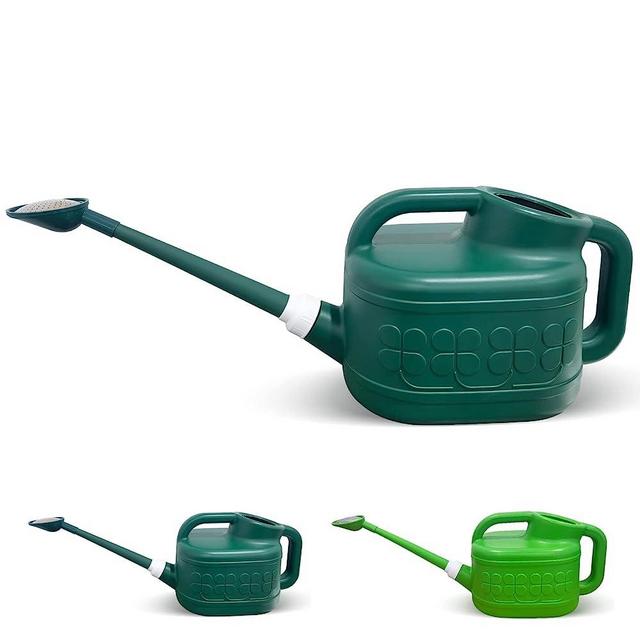 Qilebi 2 Gallon Watering Can for Outdoor Plants with Removable Long Spout and Stainless Steel Sprinkler Head, Large Plastic Watering Can for Garden Flowers Plants