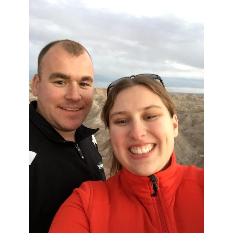 Our first picture together in the Badlands