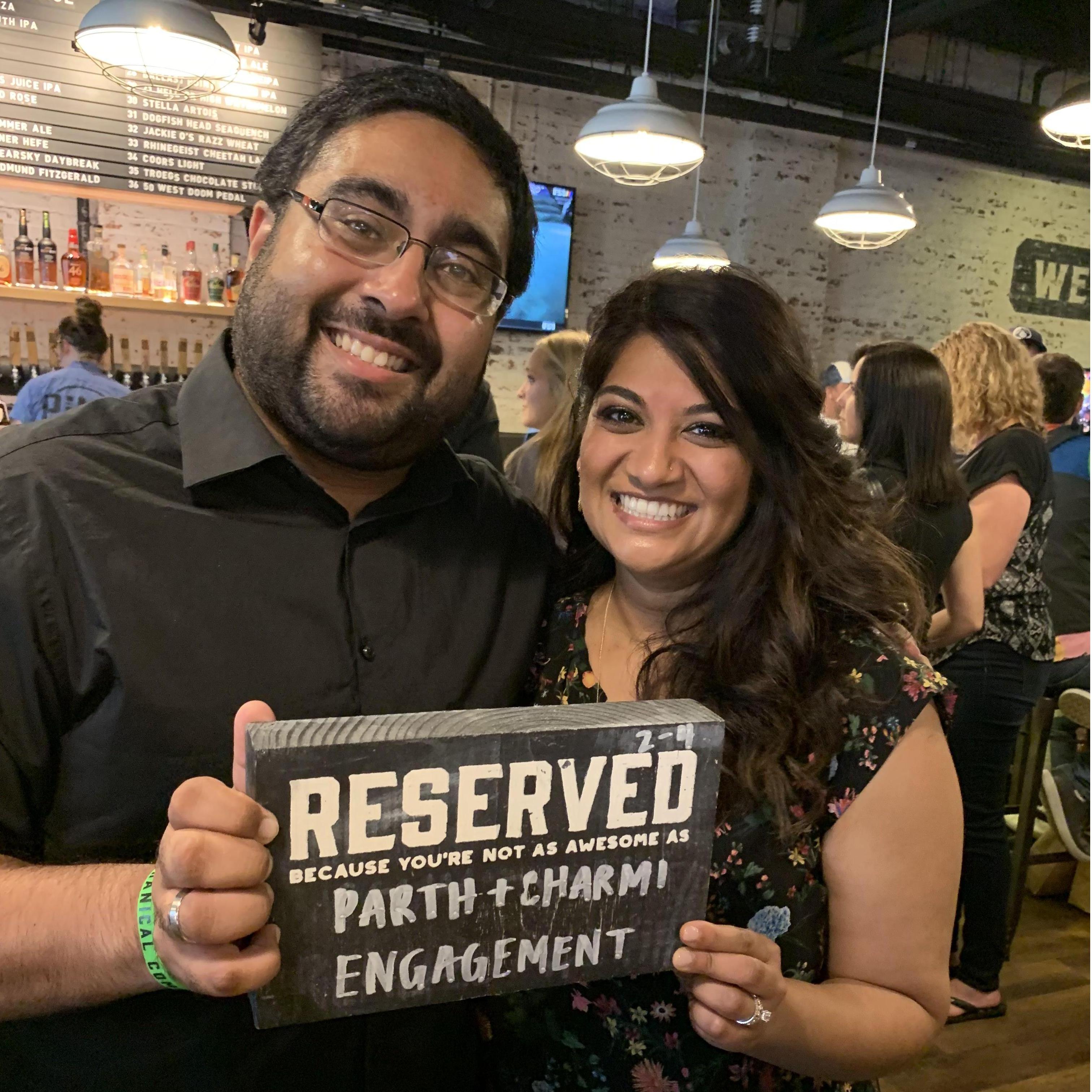 At our engagement party! #ParthsLuckyCharm