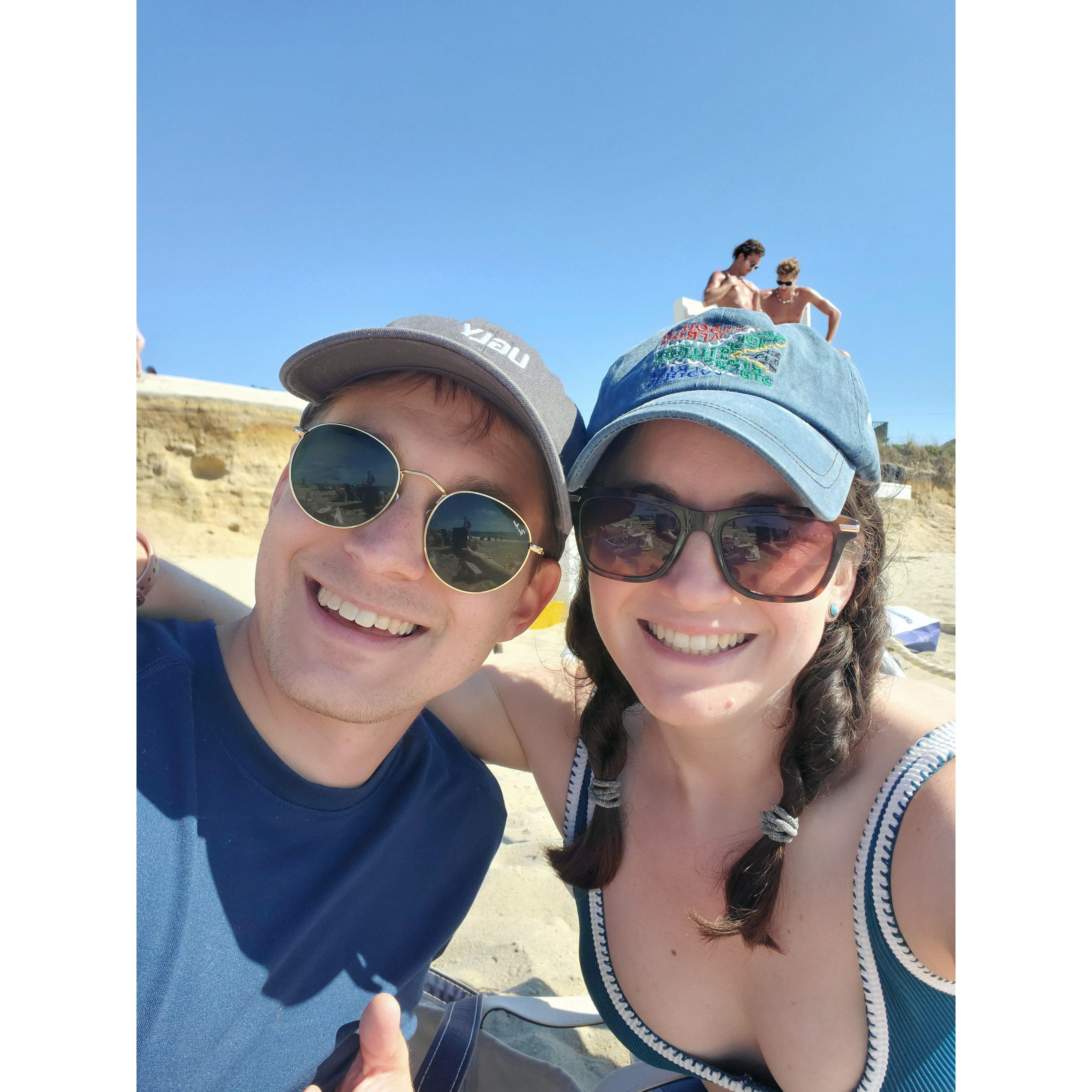 Sand castles and sunscreen for our first beach vacation