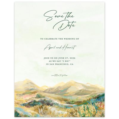 Lightest Green Wedding Digital Save the Date - Serene Portrait