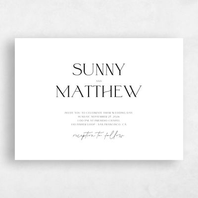 White Wedding Invitation - Blonshine Landscape