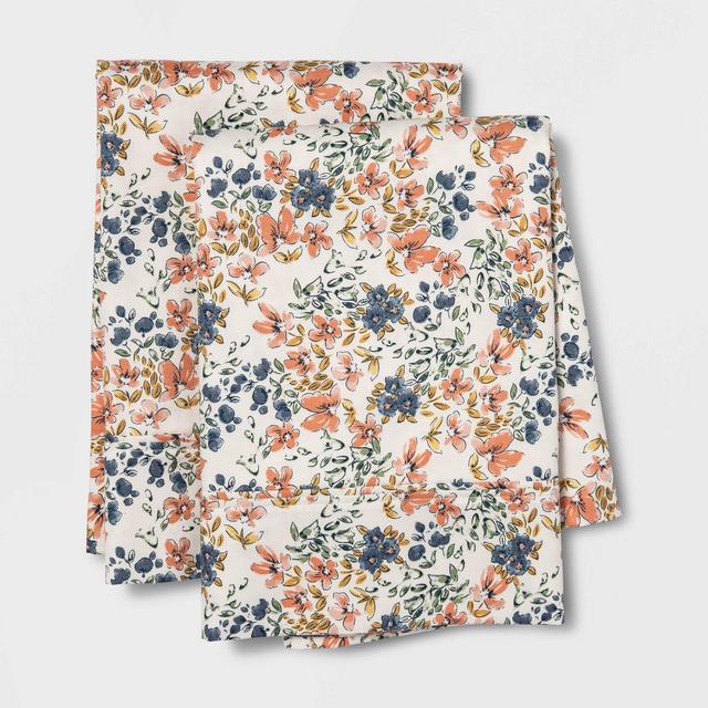 King 400 Thread Count Printed Pattern Performance Pillowcase Set Ditsy Floral - Threshold™