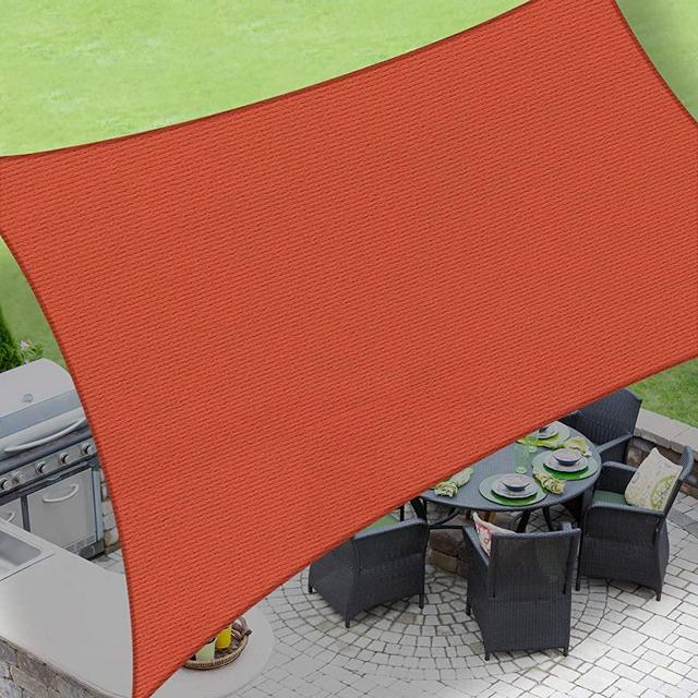 LOVE STORY 16'5' 'x 19'5'' Rectangle Terra Red Sun Shade Sail Canopy UV Block Awning for Outdoor Patio Garden Backyard